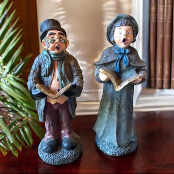 VINTAGE Victorian Christmas Singing Caroler Figurines - Picture 1 of 9